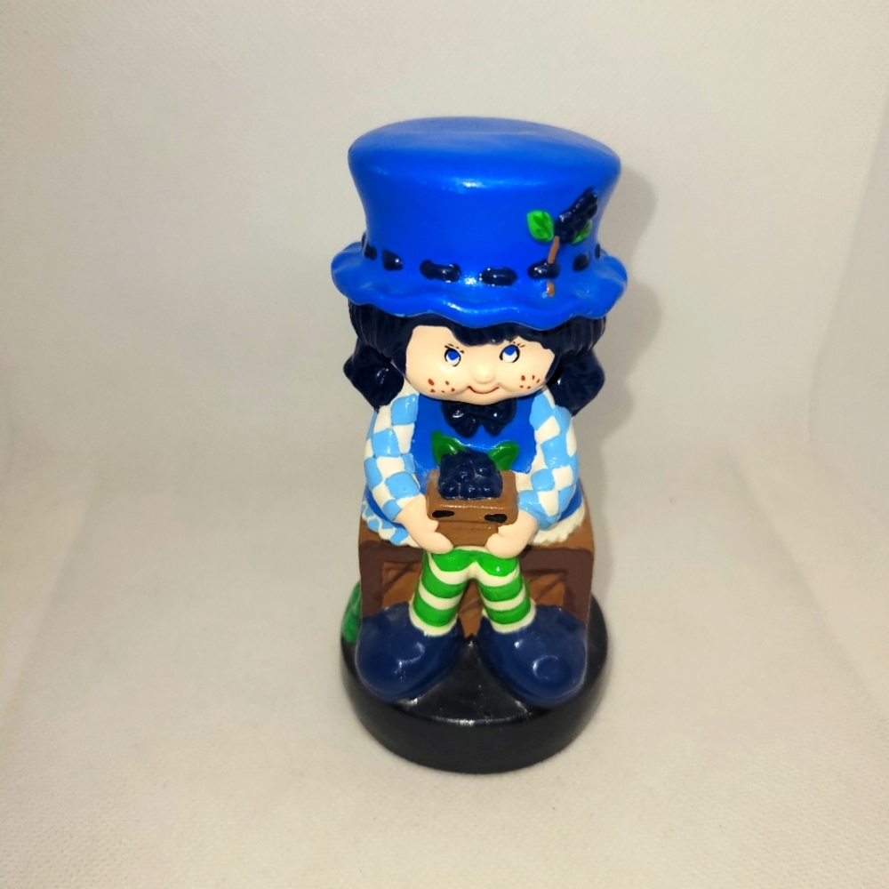 Blueberry Muffin Strawberry Shortcake Ceramic Figure Hand Painted 80s Vintage
